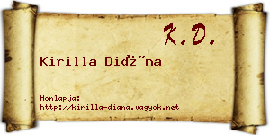 Kirilla Diána névjegykártya